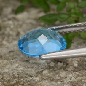 Topacio azul natural de 2,32 ct, corte óvalo, VVS-VS