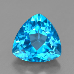 Topacio azul natural de 2,85 ct, trillón, VVS