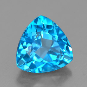 Topacio azul natural de 2,85 ct, trillón, VVS