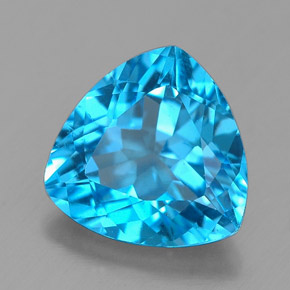 Topacio azul natural de 2,65 ct, trillón, VVS