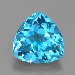 Topacio azul natural de 2,86 ct, trillón, VVS