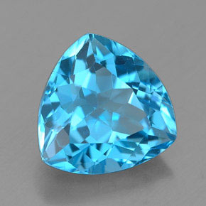 Topacio azul natural de 2,86 ct, trillón, VVS