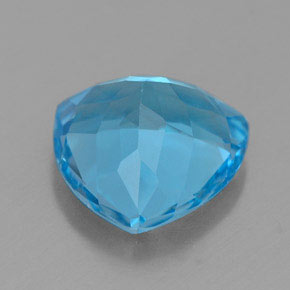 Topacio azul natural de 2,86 ct, trillón, VVS