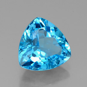 Topacio azul natural de 2,67 ct, trillón, VVS