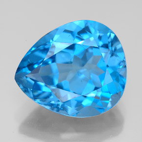 Topacio azul natural de 11,24 ct, en forma de pera, VS