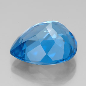 Topacio azul natural de 11,24 ct, en forma de pera, VS