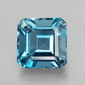 Topacio azul natural de 2,25 ct, corte esmeralda, VVS-VS