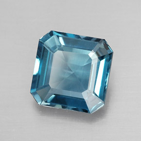 Topacio azul natural de 1,77 ct, corte esmeralda, VVS-VS