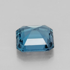 Topacio azul natural de 1,77 ct, corte esmeralda, VVS-VS