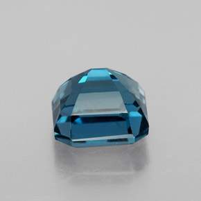 Topacio azul natural de 2,63 ct, corte esmeralda, VS
