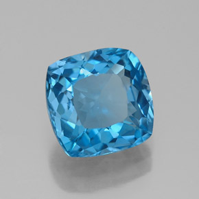 Topacio azul natural de 2,76 ct, corte cojín, VVS-VS