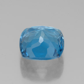 Topacio azul natural de 2,76 ct, corte cojín, VVS-VS