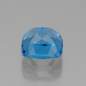 Topacio azul natural de 2,25 ct, corte cojín, VVS