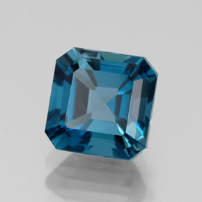 Topacio azul natural de 2,19 ct, corte esmeralda, VS-SI