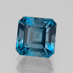 Topacio azul natural de 2,57 ct, corte esmeralda, VVS-VS