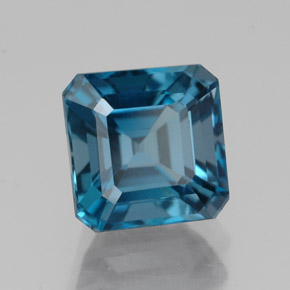 Topacio azul natural de 2,62 ct, corte esmeralda, VVS