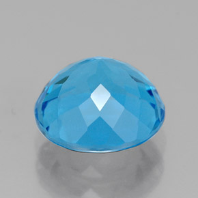 Topacio azul natural de 2,64 ct, corte redondo, VVS