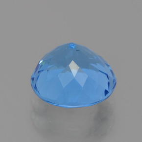 Topacio azul natural de 2,78 ct, corte redondo, VS