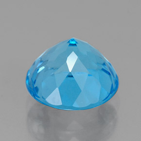 Topacio azul natural de 2,63 ct, corte redondo, VVS