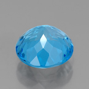 Topacio azul natural de 2,31 ct, corte redondo, VVS-VS