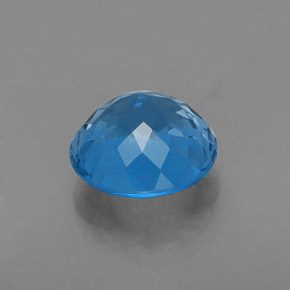 Topacio azul natural de 2,47 ct, corte redondo, VS