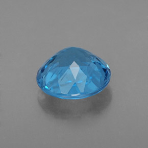 Topacio azul natural de 2,33 ct, corte redondo, VS