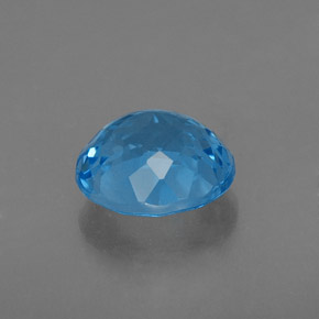 Topacio azul natural de 2,42 ct, corte redondo, VVS