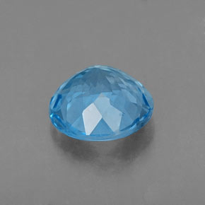 Topacio azul natural de 2,21 ct, corte redondo, VVS