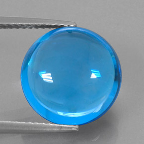 Topacio azul natural de 10,97 ct, corte redondo, transparente