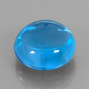 Topacio azul natural de 10,97 ct, corte redondo, transparente