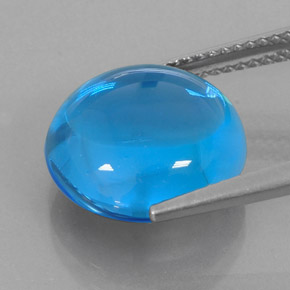 Topacio azul natural de 10,97 ct, corte redondo, transparente