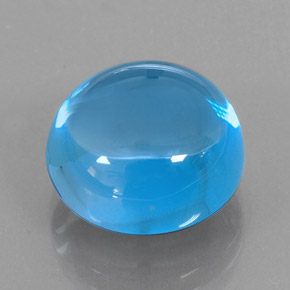 Topacio azul natural de 17,02 ct, corte redondo, transparente