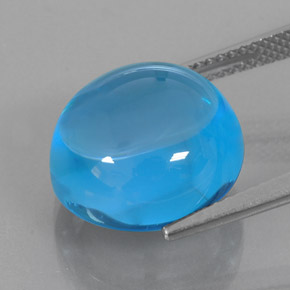 Topacio azul natural de 17,02 ct, corte redondo, transparente