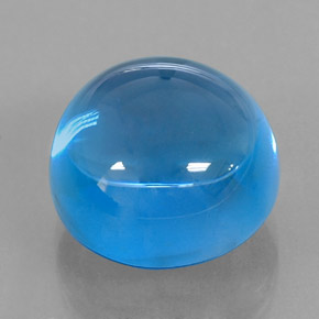 Topacio azul natural de 15,53 ct, corte redondo, transparente