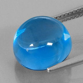 Topacio azul natural de 11,09 ct, corte redondo, transparente