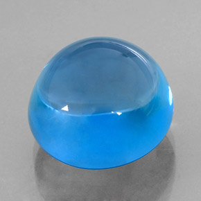 Topacio azul natural de 15,31 ct, corte redondo, transparente