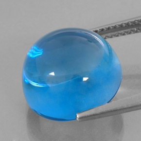 Topacio azul natural de 15,31 ct, corte redondo, transparente