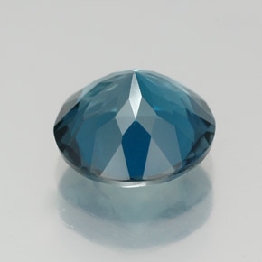 Topacio azul natural de 3,11 ct, corte redondo, VVS