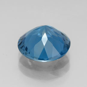 Topacio azul natural de 2,75 ct, corte redondo, VVS