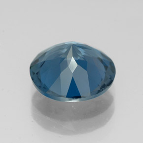 Topacio azul natural de 2,79 ct, corte redondo, VVS