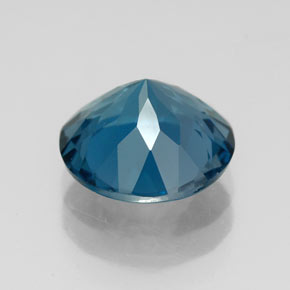 Topacio azul natural de 2,87 ct, corte redondo, VVS