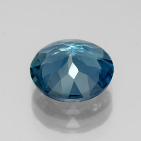 Topacio azul natural de 2,59 ct, corte redondo, VVS