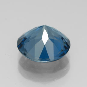Topacio azul natural de 2,93 ct, corte redondo, VVS