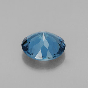 Topacio azul natural de 2,46 ct, corte redondo, VS