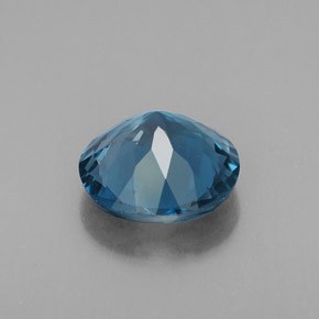 Topacio azul natural de 2,87 ct, corte redondo, VS