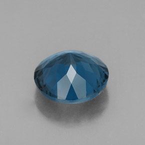 Topacio azul natural de 2,96 ct, corte redondo, VS