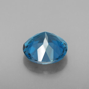 Topacio azul natural de 2,87 ct, corte redondo, VVS-VS