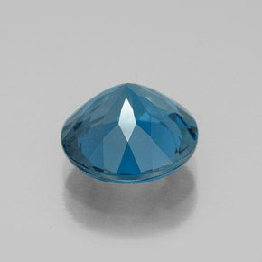 Topacio azul natural de 3,05 ct, corte redondo, VS