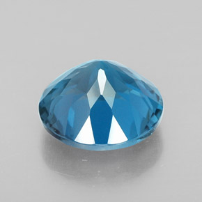 Topacio azul natural de 3,39 ct, corte redondo, VVS