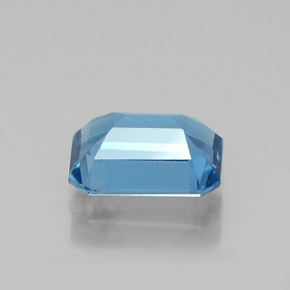 Topacio azul natural de 1,60 ct, corte esmeralda, VVS